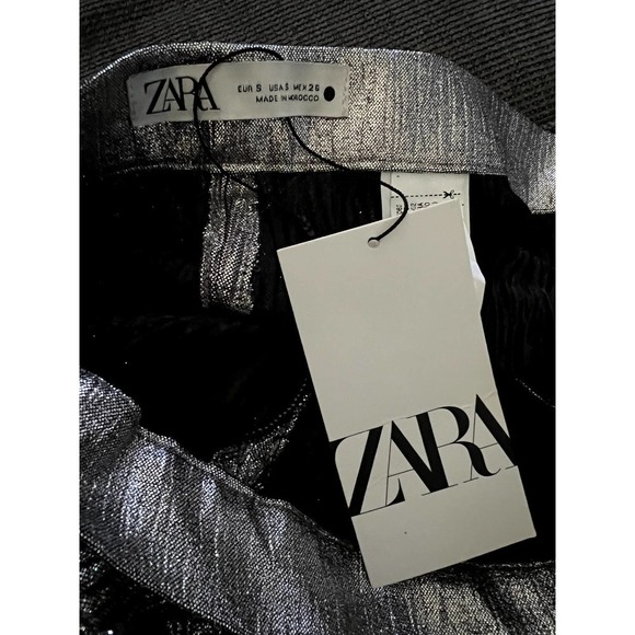Zara Sparkly Wrap Front Pants Size S BNWT - Picture 5 of 5